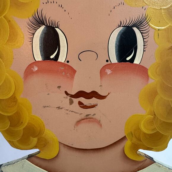 VTG Signed Wood Handpainted Children's Display Hooks Jewelry Display 1982 *Read - Picture 8 of 9